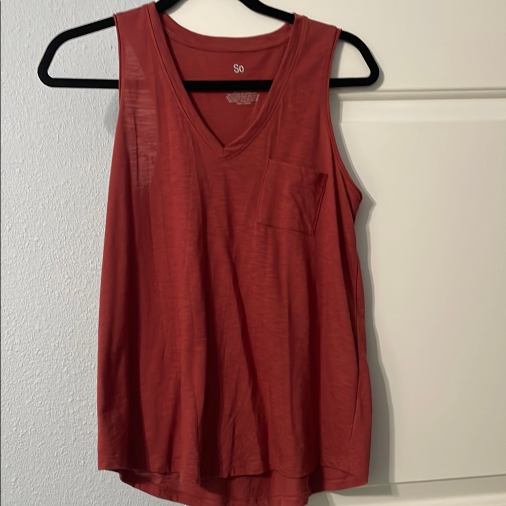 SO Red Sleeveless Relaxed Tank Top